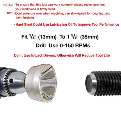 ORXPLUS Tools Tungsten Carbide Deburring Chamfer Tool 1/2"-1-3/8"(13-35mm) - size: Deburring Drill Bit 13mm-35mm