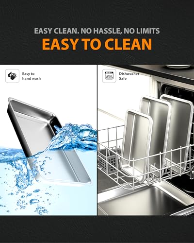 304 Stainless Steel Baking Pans Set, 2 Inch Deep Oven Pan, 16/12/9"