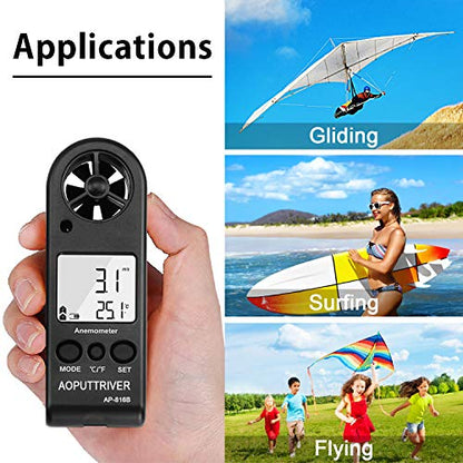 Anemometer Handheld, Air Flow Velocity Meter up to 67mph Light Weight 53g - color: 816B Pocket