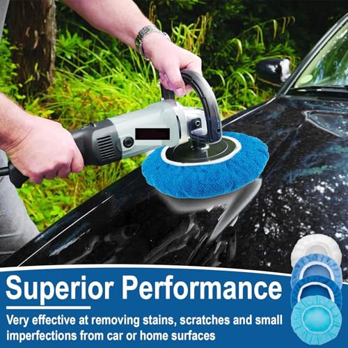 BFXM 20PCS Car Buffer Pads Set, 5-6 Inch Buffing Pads for Orbital Buffer - color: S
