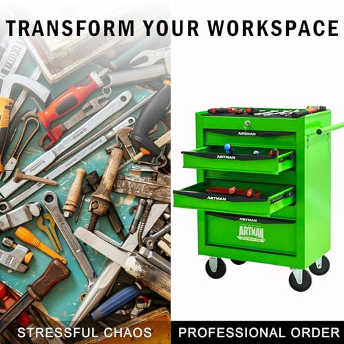 6-Drawer Rolling Tool Chest, Lockable for Garage,Green - color: Green, size: 6-Drawers