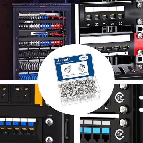 45‑Pack M6 x16mm Rack Screws, Cage Nuts & Washers Server Cabinet - color: 45Pack-M6 x 16mm-Silver