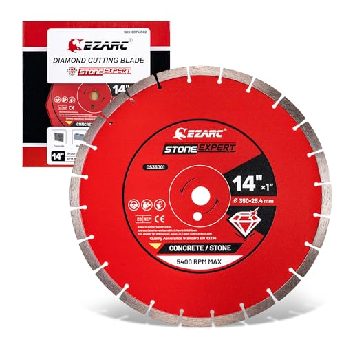 EZARC 14 Inch Segmented Diamond Blade, 1"-20mm Arbor, 1-Pack - size: 14 Inch