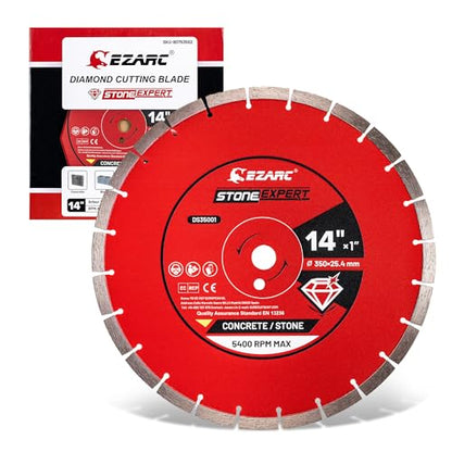 EZARC 14 Inch Segmented Diamond Blade, 1"-20mm Arbor, 1-Pack - size: 14 Inch