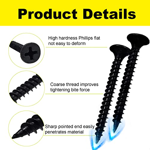 #6 x 1-1/4" Flat Head Self-Tapping Wood Screws for Drawer Slides(350PCS) - size: #6 x 1-1/4'' (350Pcs)
