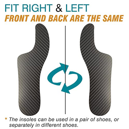 1 Pair Morton's Extension Orthotic,Carbon Fiber Insole,Rigid Foot Support Insert for Morton's Toe,Turf Toe,Hallux Rigidus,Arthritis 29.5cm(Men's Size 13/Women 14) - size: 29.5cm,Fit Women's Size 14, Men's 13