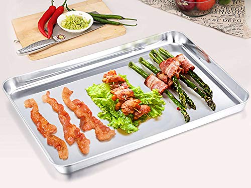 TeamFar Baking Sheet Pan, Cookie Sheet Set of 2, 16" & 12.4" - size: 16" & 12.4"