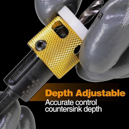 9/64" x 3/8" Carbide Tipped Countersink Bit with Depth Stop - size: 9/64" x 3/8" (Single Piece)
