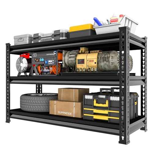 Storage Garage Shelving Units: 48" W x 16" D x 39" H Black