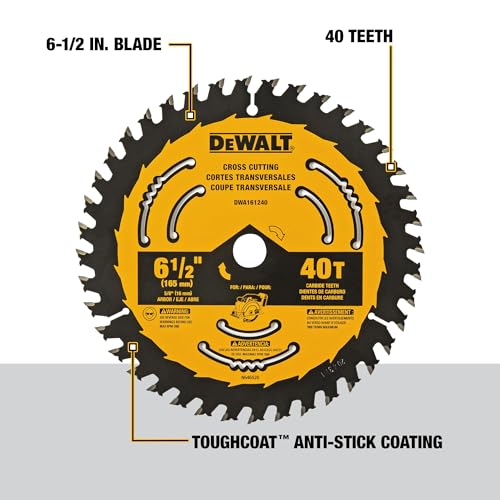 DEWALT Circular Saw Blade, 6 1/2 Inch, 40 Tooth, Framing (DWA161240)