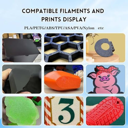 Smooth Textured P2S P1S X2D PEI Build Plate for Bambu Lab, Double Sided PEI Spring Steel Sheet Flexible Bed Plate for Bambu Lab X2D X1 X1C P1P P1S P2S A1 3D Printer Platform - color: Black Smooth PEI+Textured PEI