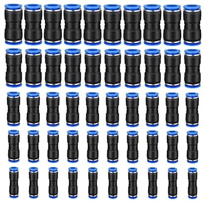 WAFJAMF 50 Pcs Straight Push Connectors 4-12mm Quick Release Hose Fittings - size: 50 Pcs