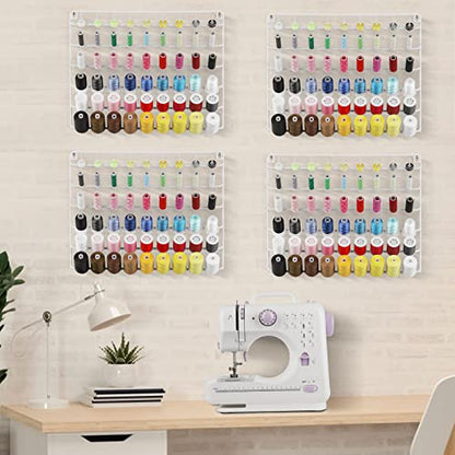 YBING Thread Holder Organizer Wall, 54-Spool Sewing Thread Rack - color: White