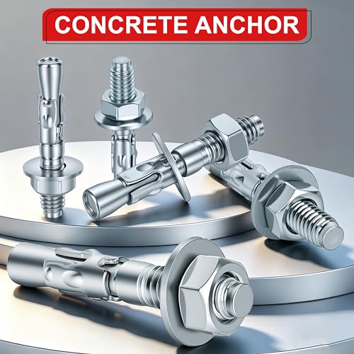 5/16 x 3 in Wedge Anchors 12 pcs Galvanized Concrete Anchors - size: 5/16 x 3In