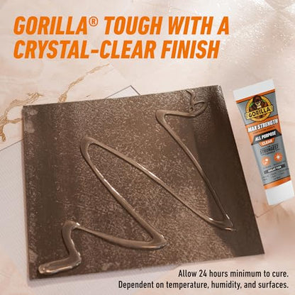 Gorilla Max Strength Construction Adhesive, Clear, 7 oz Tube, 1-Pack - size: 7oz, style: 1 Pack