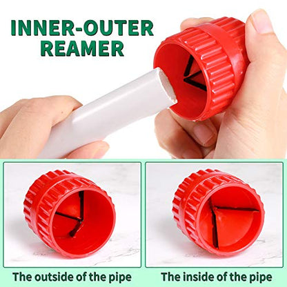 4 Pieces 4 in 1 Copper Tubing Brush 1/2 in and 3/4 in Copper Pipe Cleaner and Reamer Set Inner-outer Reamer Pipe and Tube Deburring Tubing Chamfer Tool for PVC PPR Brass Aluminum Pipes