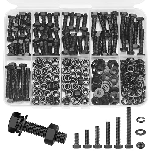 12.9 Grade Bolts and Nuts Assortment, 280pcs M5 Hex Bolt Nut Washers Kit - size: M5 Kits