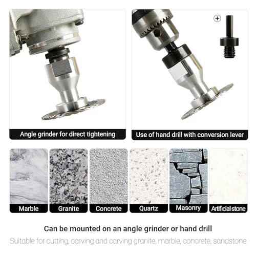 LOZLIN 50mm Diamond Saw Blade 5/8-11 Thread, Turbo Rim Cutting Disc for Granite Marble Concrete Stone, Compact Engraving Wheel for Angle Grinder Rotary Tool Power Drill