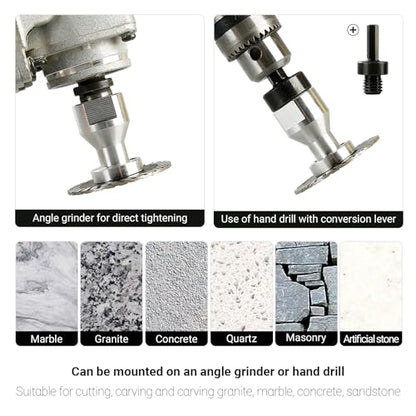 LOZLIN 50mm Diamond Saw Blade 5/8-11 Thread, Turbo Rim Cutting Disc for Granite Marble Concrete Stone, Compact Engraving Wheel for Angle Grinder Rotary Tool Power Drill