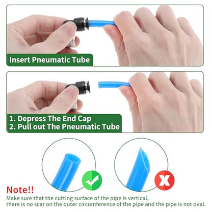 Push to Connect Air Fittings 5/8" 90 Degree Air Line Quick Joint Plastic Nickel-plated Copper 1/2"NPT 5 Pcs Black Silver Tone - color: Black, Silver Tone