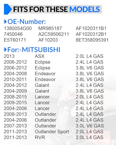 YZHIDIAN Mass Airflow Sensor for:-Mitsubishi Galant 2004-2012, Lancer 2004-2015, Outlander 2004-2013, Eclipse 2006-2012, ASX 2013 Replace OE# MR985187 1380054G00 AF10203 - size: 1380054G00