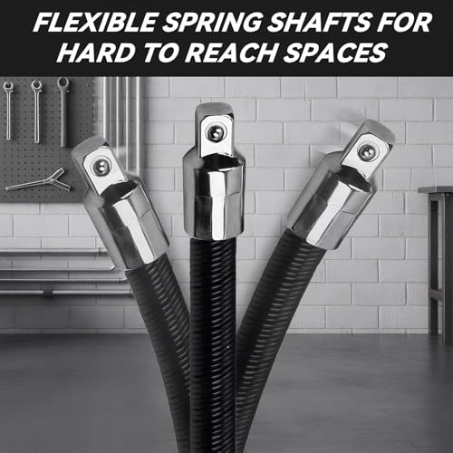 Flexible Socket Extension Bar Set, 3 PCS 1/4-1/2 Drive — DTMTD