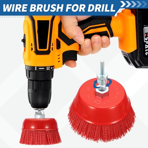 2Pack 6" Wire Brush for Angle Grinder & Drill with 5/8"-11 Arbor