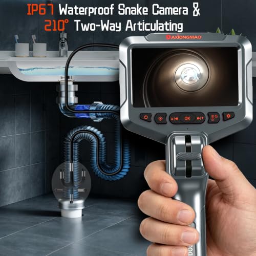 Daxiongmao Articulating Borescope, 1080P HD Inspection Camera with Lights