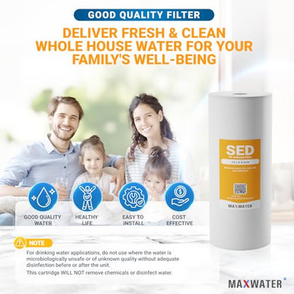 Max Water 10" x 4.5" Whole House Sediment Filter Replacement Cartridge | 1 Micron Melt-Blown Polypropylene Well Water Filter, Compatible with DGD-5005, AP810, WFHD13001B (12 Pack) - size: 12, style: 1 Micron