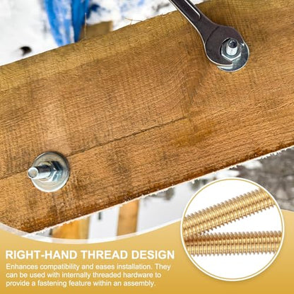 uxcell Brass Fully Threaded Rod, M6x1mm Pitch Right Hand Threads Studs with Solid Brass Hex Nuts, 120mm/5 Long Threaded Screw Rods Fasteners for Anchors Bolts Hangers Clamps - size: M6x1mmmm120mm