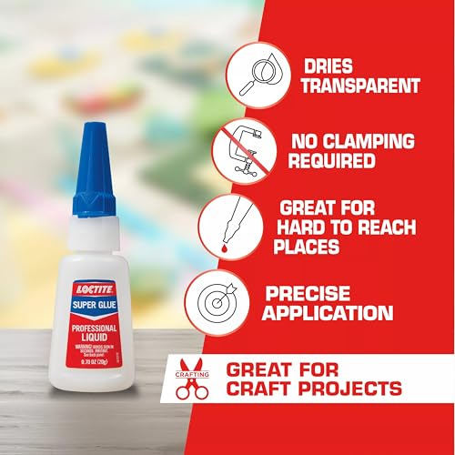 Loctite Super Glue Professional Liquid, Clear, 20g Bottle, 3 Pack - size: 3 Pack