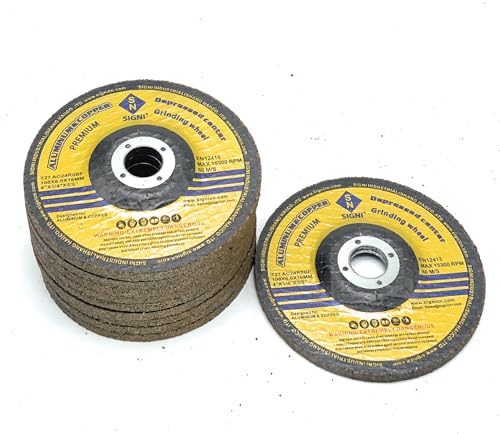 SIGNI 4 Inch Non Ferrous 10 Pack Grinding Wheel, Angle Grinder Abrasive Disc for Aluminum Copper Brass, Anti-Clog (Non-Loading)
