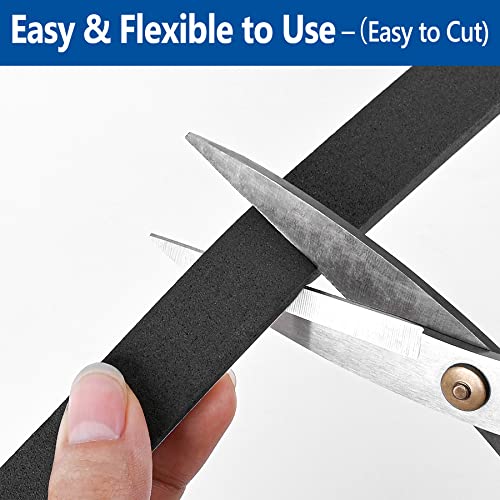 Self Adhesive Foam Tape Weatherstrip 1in x 3/8in x 33Ft High Density Foam Insulation Strips Foam Seal Weather Stripping with Strong Adhesive for Door and Window Sound Isolation Soundproofing - size: 1in x 3/8in x 33Ft