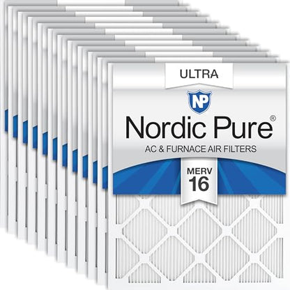 Nordic Pure 20x24x1 Pleated Ultra MERV 16 AC Furnace Air Filters 12 Pack - style: MERV 16 Ultra