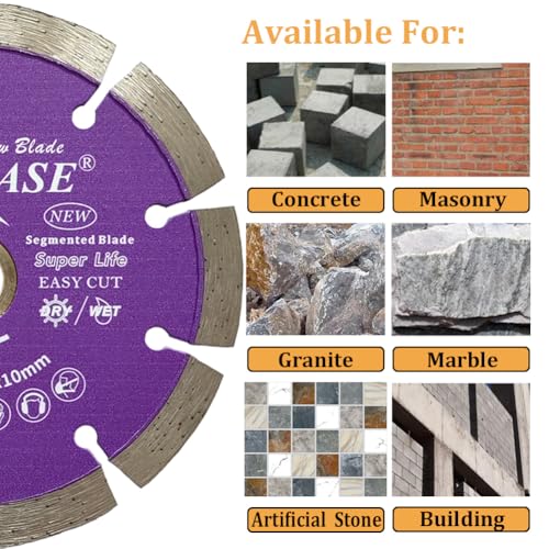 5 inch General Purpose Segmented Diamond Saw Blade for Concrete Masonry Brick Block Stone - style: 5''
