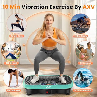 AXV Vibration Plate Exercise Machine Fitness Platform Body Vibrating Board - color: BT.PRO.GREEN