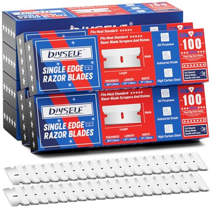 DIYSELF 800 Pack Razor Blades for Scraper, Heavy Duty Single Edge Blades - size: 800-Pack