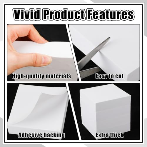 4 Pcs 2" Thick Foam Padding Sheet with Adhesive Backing Closed Cell - color: White, size: 2 Inch Thick, 4 x 4 Inches