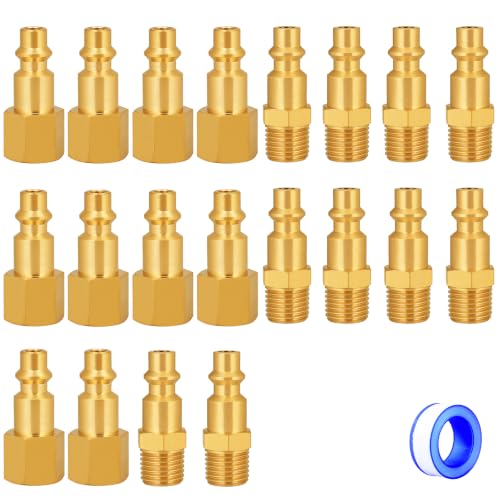UNWAVER 1/4" NPT Brass Female Air Hose Quick Connect Adapter Kit-20PCS - style: U-QZFM