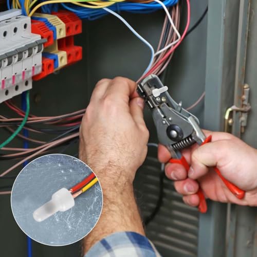 250 Pcs Closed End Wire Crimp Connectors and Terminals Kit - 22-18 18-14 12-10 AWG Gauge Nylon Core Insulated Cap Connector Terminal (White)