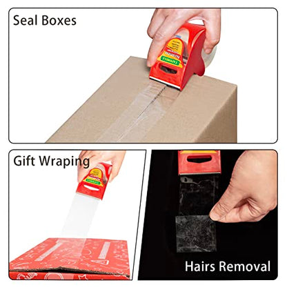 Packing Tape with Dispenser, Noiseless Packaging Tape for Shipping Moving