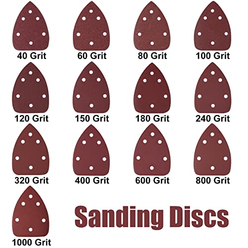 30 Pcs Mouse Sander Pads 240 Grit 6 Hole Hook and Loop Sandpaper for Detail Sander Sanding Disc - style: 240 Grit