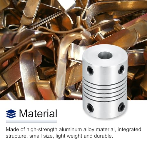 uxcell 2Pcs 6.35mm to 6mm Aluminum Alloy Shaft Coupling L25xD19 Flexible Coupler Beam for 3D Printer CNC Machine DIY Encoders and Motors Shaft,Silver - size: 6.35mm to 6mm