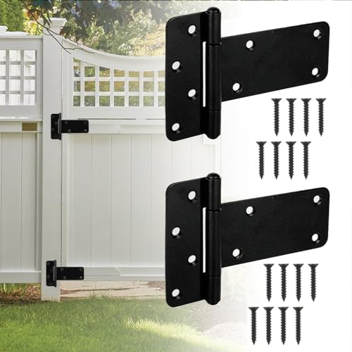 2 Pack 5” Heavy Duty Gate Hinges,260 Lbs Capacity Black Door Hinges - size: 5 inches - 2 Pack