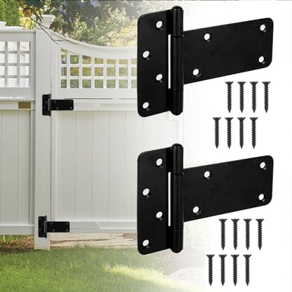 2 Pack 5” Heavy Duty Gate Hinges,260 Lbs Capacity Black Door Hinges - size: 5 inches - 2 Pack