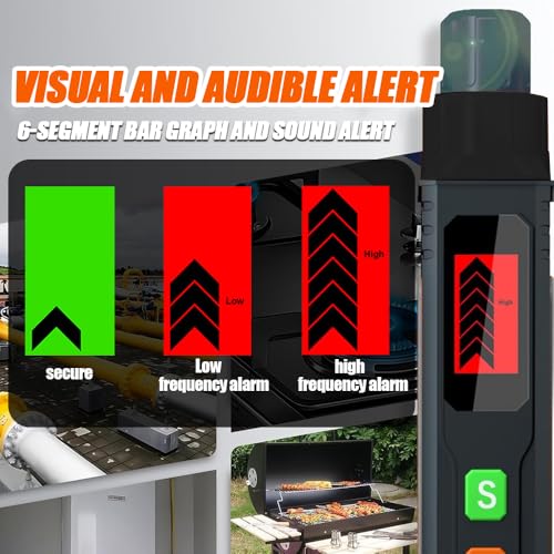 Natural Gas Leak Detector with Audible & Visual Alarm - style: Blcak