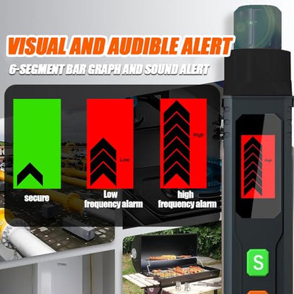 Natural Gas Leak Detector with Audible & Visual Alarm - style: Blcak