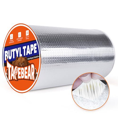 TAPEBEAR Butyl Tape Waterproof Aluminum Duct Tape 8inch x16feet - size: 8inch x16feet