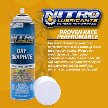 Nitro Lubricants Fast-Drying Dry Graphite Spray Lubricant, 12.75 oz