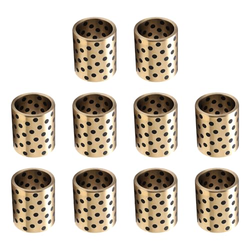 10Pcs Sleeve Bearings, 10mm Bore x 14mm OD x 16mm Length, Wrapped Oilless Self Lubricating Bushings Brass Graphite for Sliding Parts of Machinery - color: JDB 10*14*16